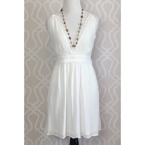 **TAKING DOWN** White Ivory Halter Mini Dress - Picture 5 of 8
